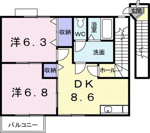 サイドヒル　Ｂの物件間取画像